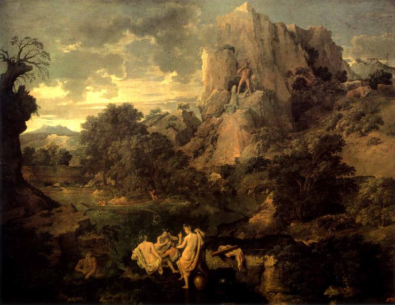 Nicolas Poussin Landscape with Hercules and Cacus oil painting image